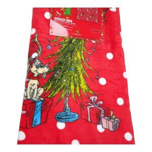 Dr Seuss The Grinch Oversized Throw Blanket 60"x70" Christmas Polka Dots